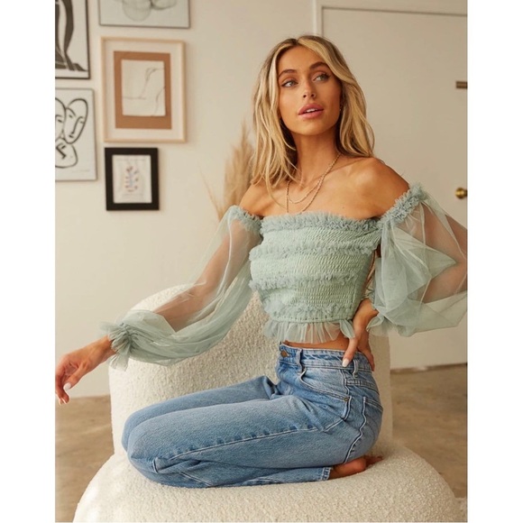 Tulle Smocked Top - Picture 3 of 5